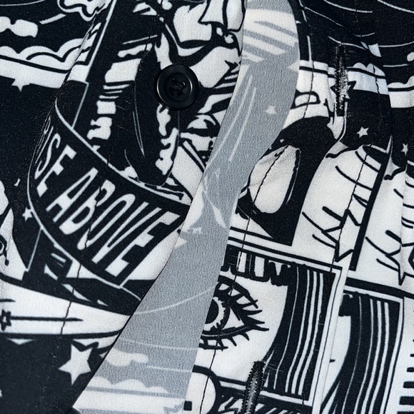 Men’s Just Attitude 90s Style Japanese Anime Button Down Shirt - Picture 5 of 7